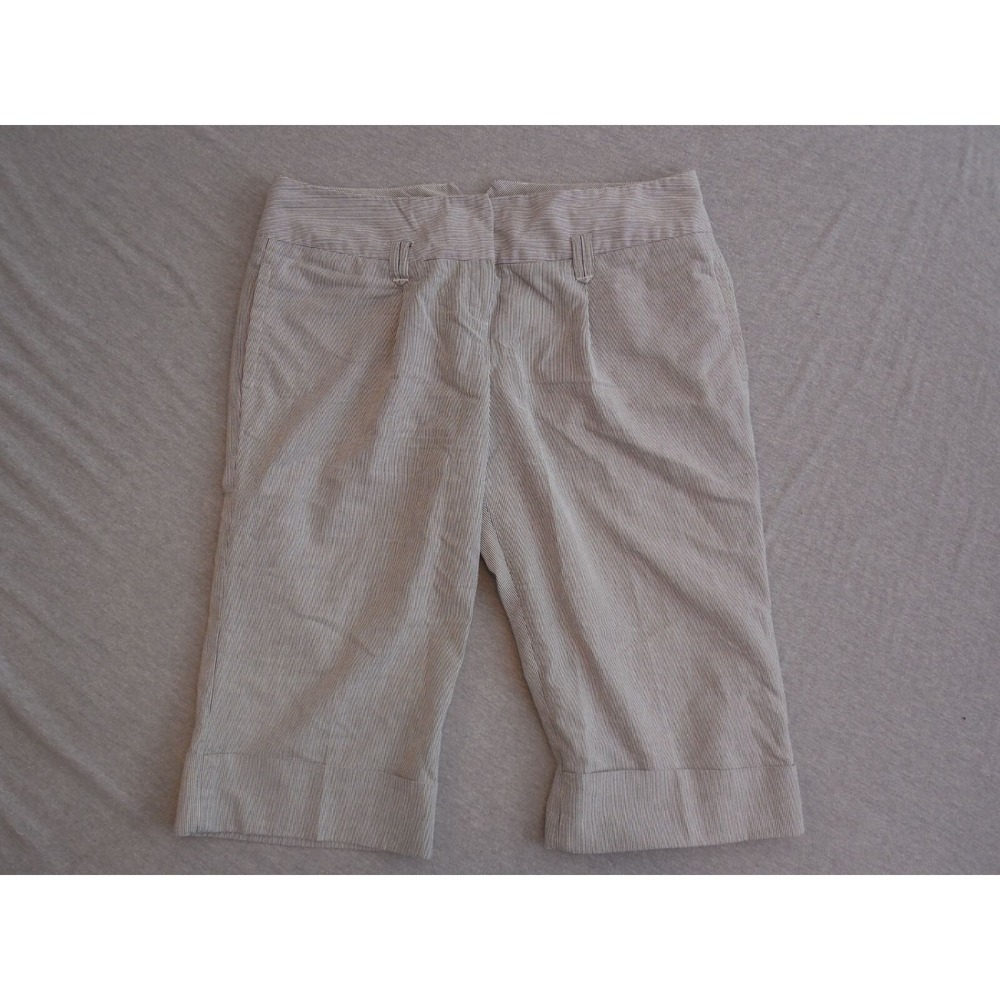 Essentials By ABS Capri Pants Womens Sz 14 Striped Straight Leg Cropped Trousers